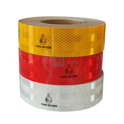 Selbstklebender Reflektor-Sicherheitswarnaufkleber in Diamantqualität Reflectiva Cinta ECE104R Reflektierendes Aufkleberband für LKW für lange Fahrzeuge
