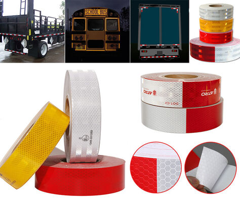 Diamond Grade Mirco Prismatische Fahrzeugzubehör reflektiert Warnung Gelb Sicherheitsreflektor Aufkleber Rollen reflektierendes Band für Lastwagen