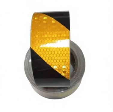 20 cm * 50 m gelbes und schwarzes PVC-bedruckbares reflektierendes Wabenkristallgitter-Streifenband für PKW und LKW