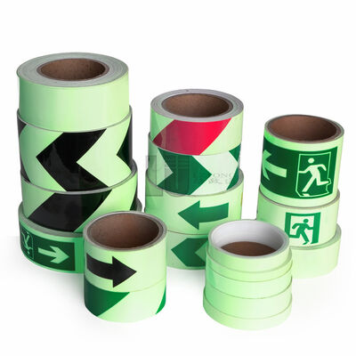 Wholesale Custom Printed Green Self-Glow Photoluminescent Film Glow in Dark Tape Safety Reflective Vinyl Sign for Night Safety