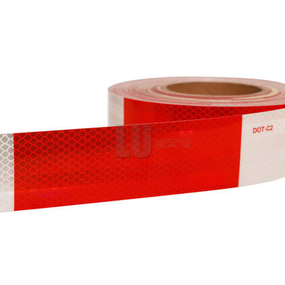Selbstklebende DOT C2 DOT-C2 rote und weiße mikroprismatische Retro-Reflektor-Reflektorband-Aufkleber für Fahrzeuganhänger, LKW